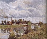 Camille Pissarro Metaponto Schwarz Schwarz suburbs River France oil painting artist